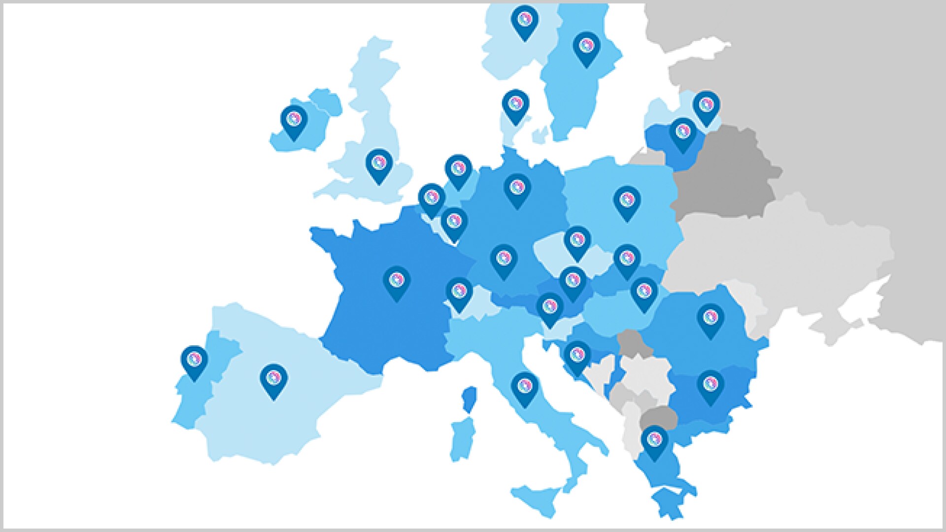European map of charging points